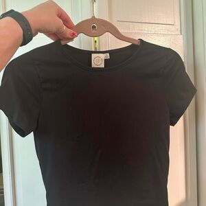 Black Short Sleeve Top